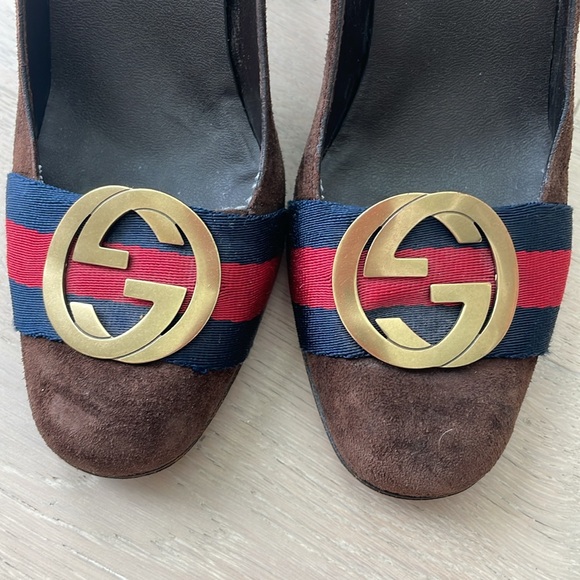 Women’s Gucci brown suede shoes heels pumps size 7 - Picture 6 of 7